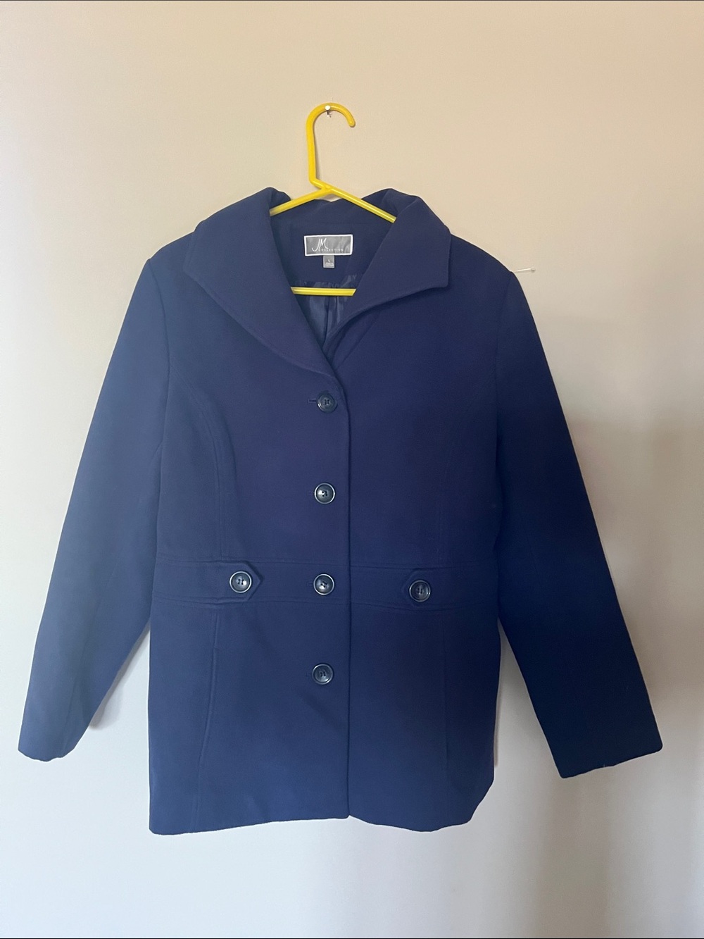 JM Collection Navy Peacoat for Women